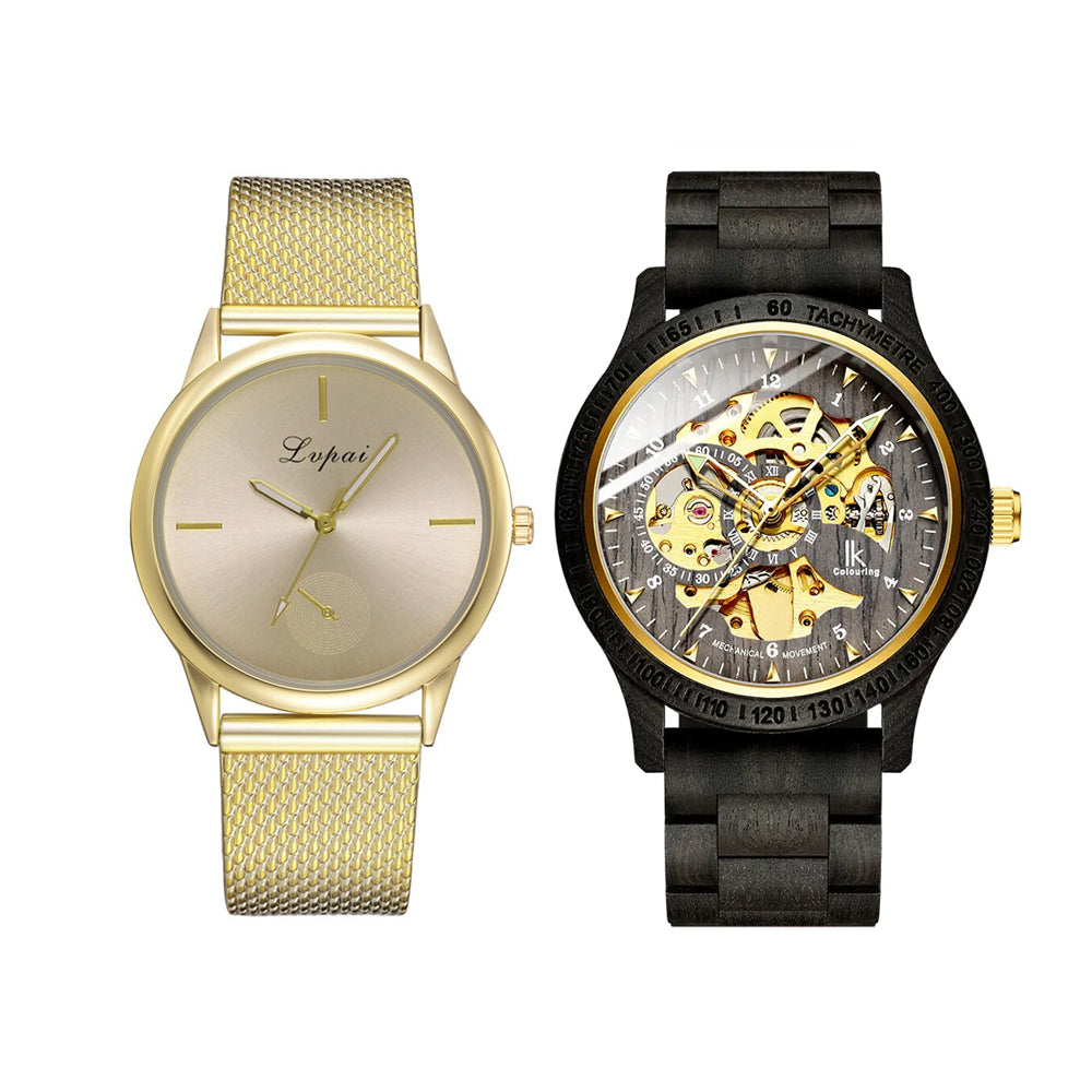 Classic Wooden Men’s Mechanical Watch & Trendy Fashion Watch