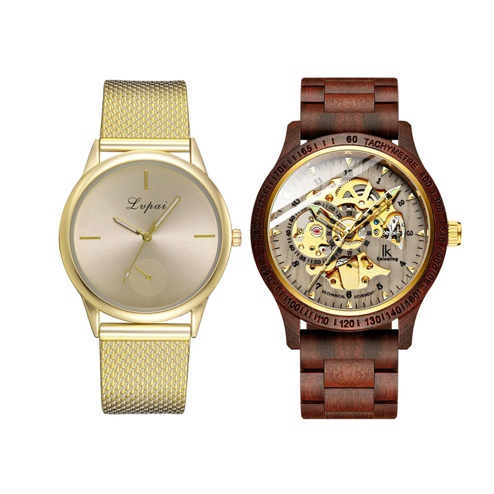 Classic Wooden Men’s Mechanical Watch & Trendy Fashion Watch