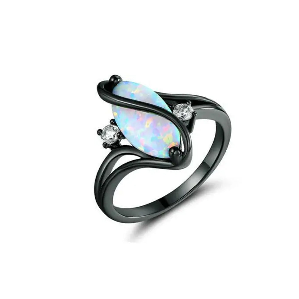 Luxurious Opal Ring & Miami Gold Curb Cuban Bracelet