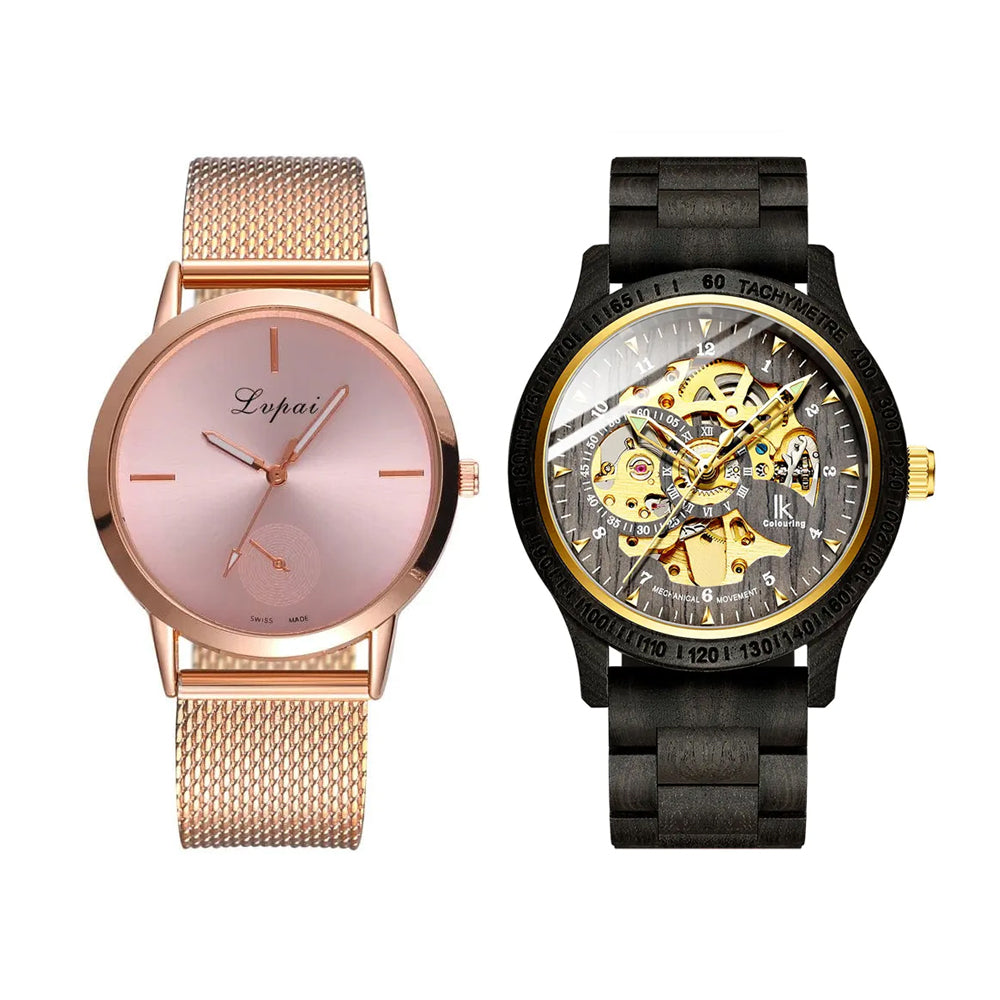 Classic Wooden Men’s Mechanical Watch & Trendy Fashion Watch