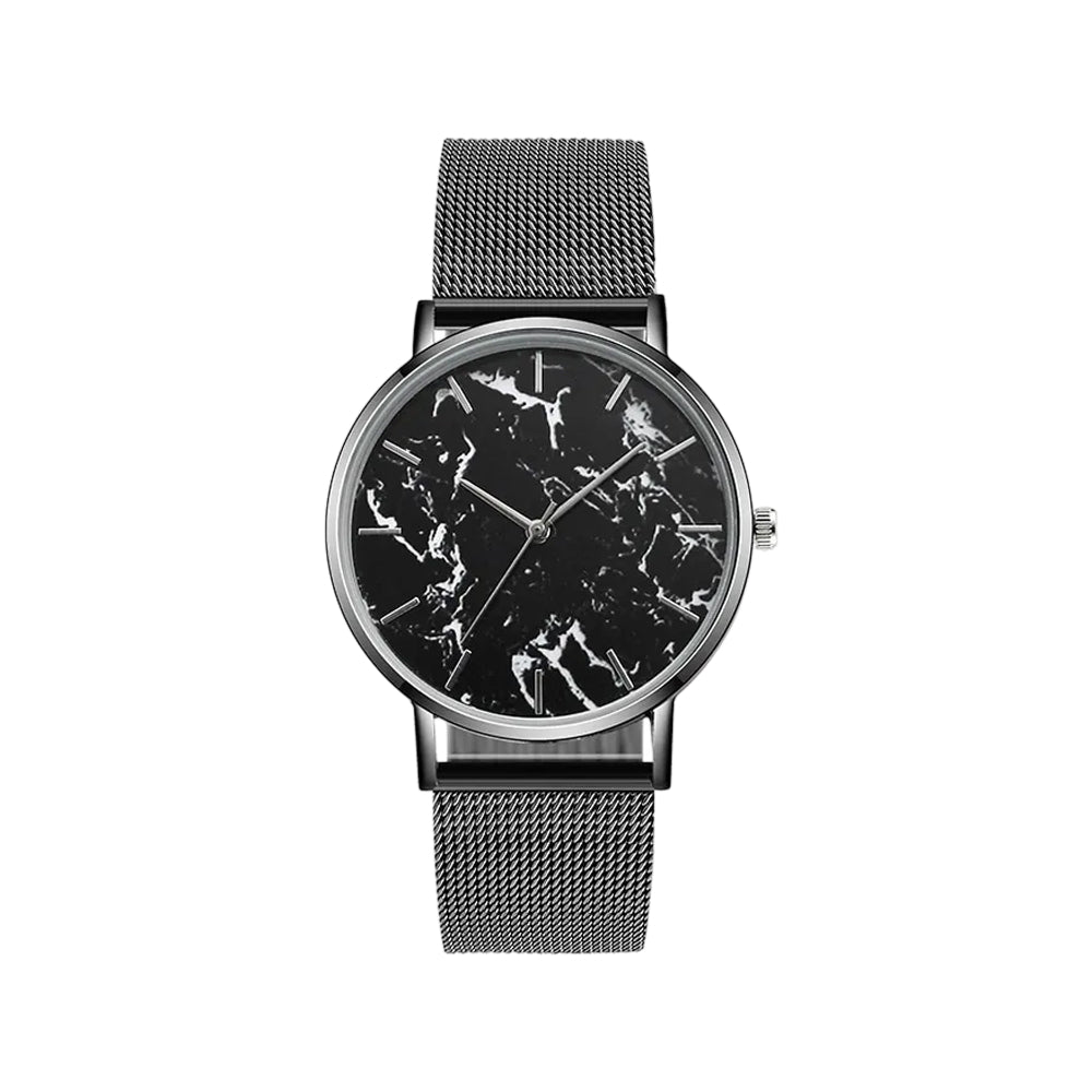 Trendy Fashion Watch & Rose Gold Mesh Band Marble Watch & Men Luxury Brand Watch