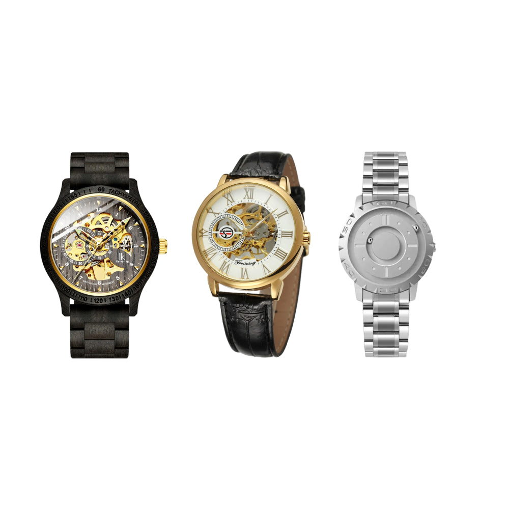 Classic Wooden Men’s Mechanical Watch & Men Luxury Brand Watch & Iron Ball Magnetic Pointer Men’s Watch