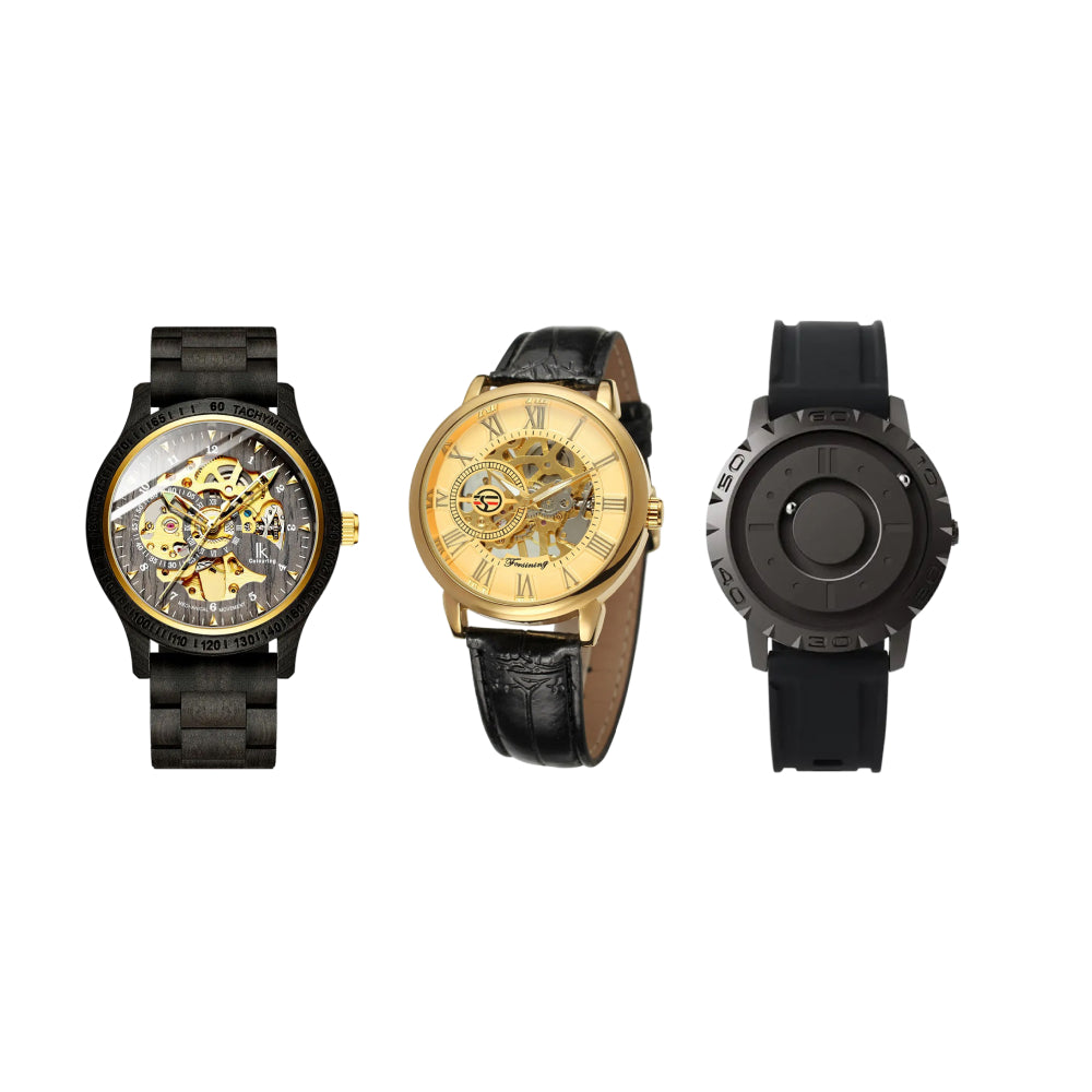 Classic Wooden Men’s Mechanical Watch & Men Luxury Brand Watch & Iron Ball Magnetic Pointer Men’s Watch
