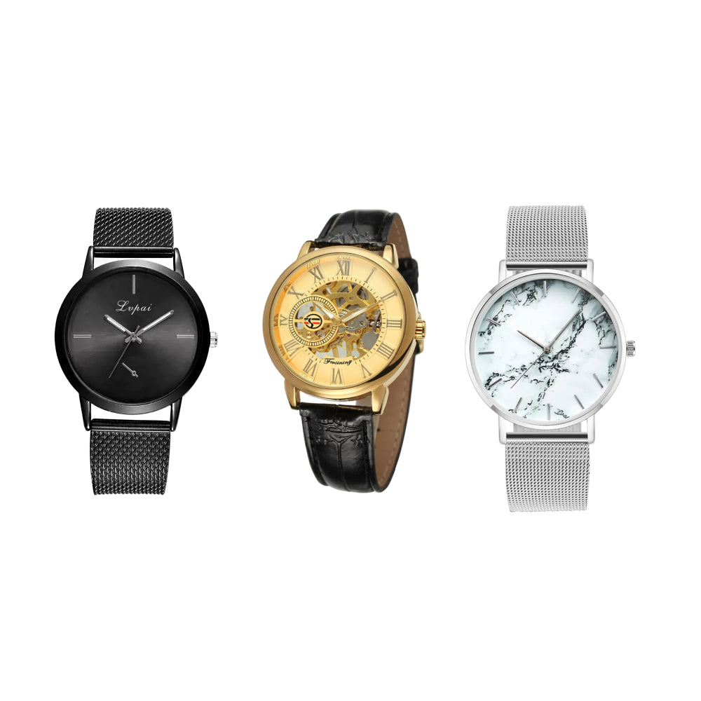 Trendy Fashion Watch & Rose Gold Mesh Band Marble Watch & Men Luxury Brand Watch