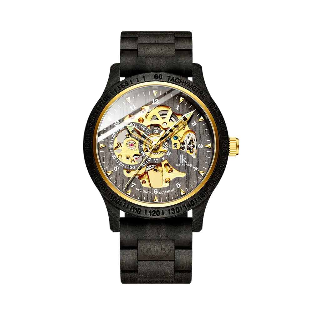 Classic Wooden Men’s Mechanical Watch & Men Luxury Brand Watch & Iron Ball Magnetic Pointer Men’s Watch
