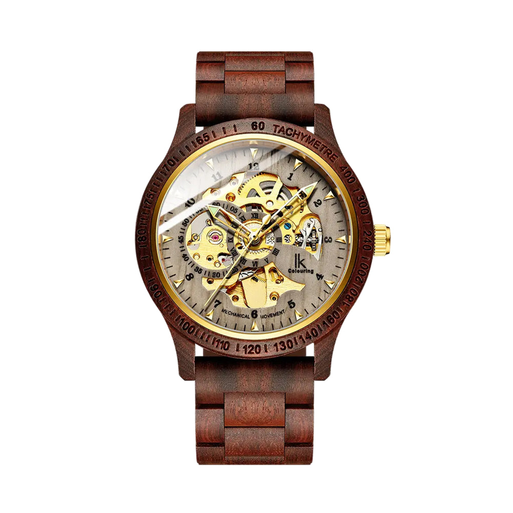 Classic Wooden Men’s Mechanical Watch & Men Luxury Brand Watch & Iron Ball Magnetic Pointer Men’s Watch
