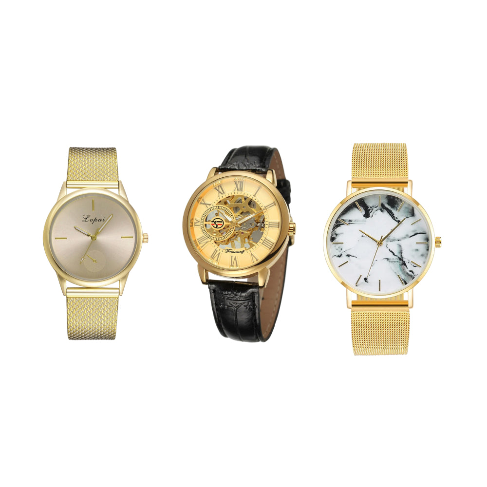 Trendy Fashion Watch & Rose Gold Mesh Band Marble Watch & Men Luxury Brand Watch