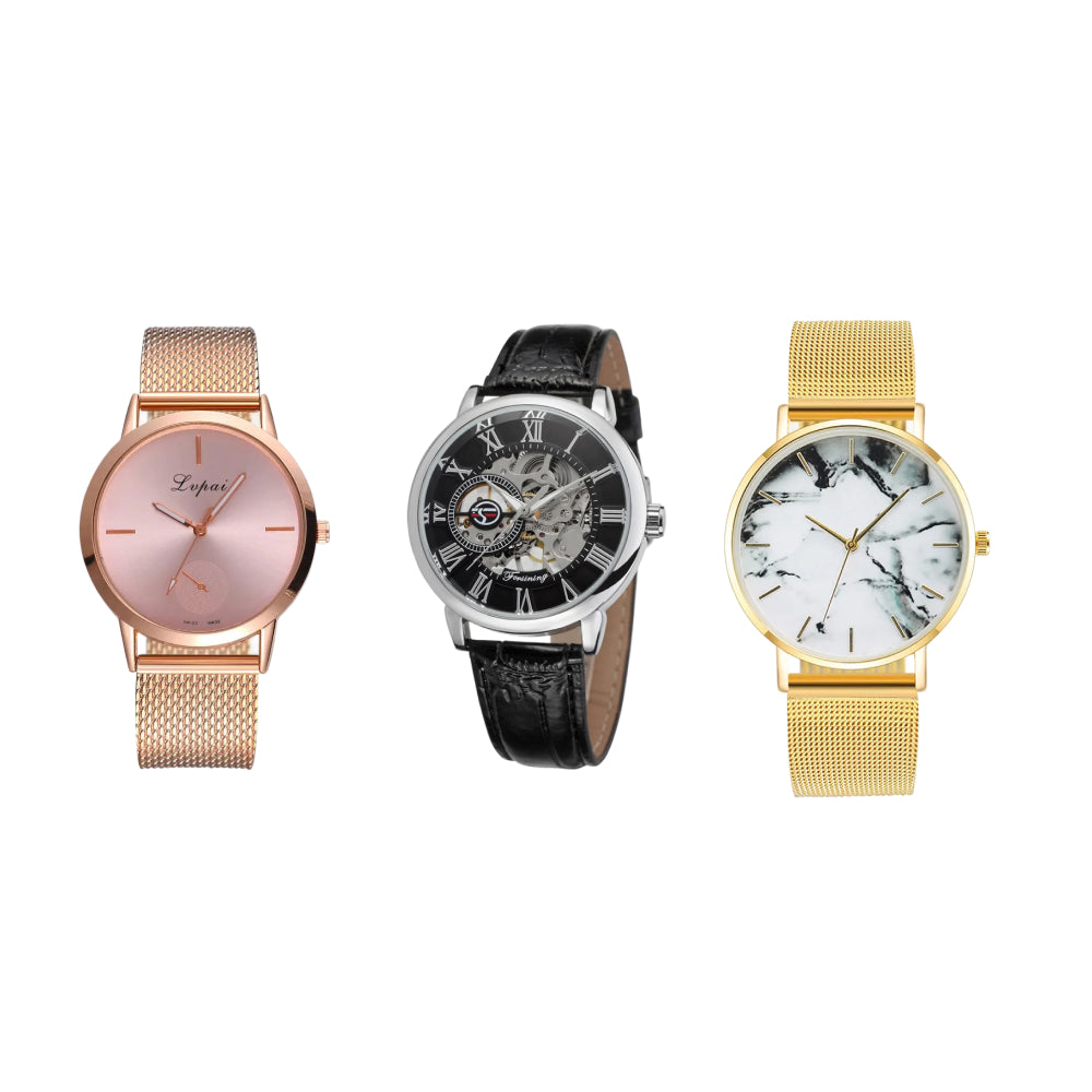 Trendy Fashion Watch & Rose Gold Mesh Band Marble Watch & Men Luxury Brand Watch