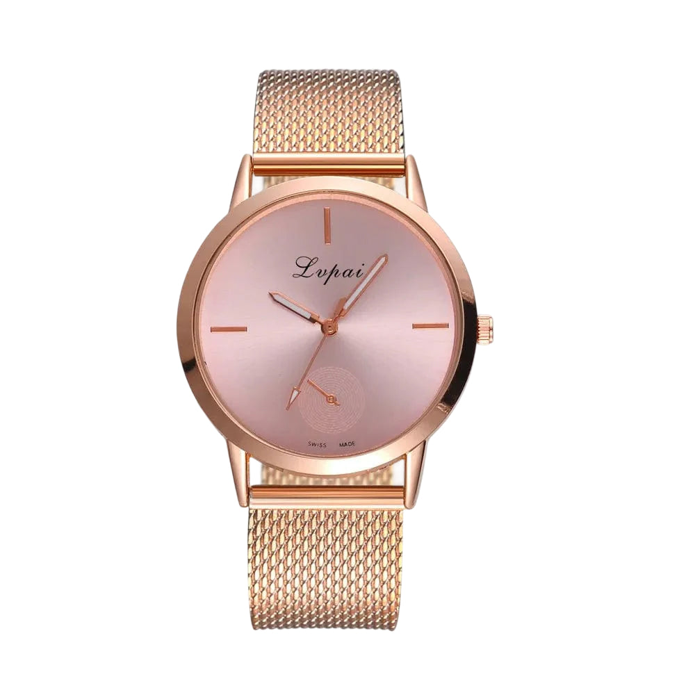 Trendy Fashion Watch & Rose Gold Mesh Band Marble Watch & Men Luxury Brand Watch
